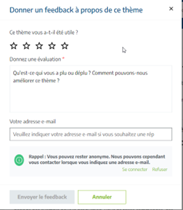 Formulaire feedback de l'application Guide proALPHA