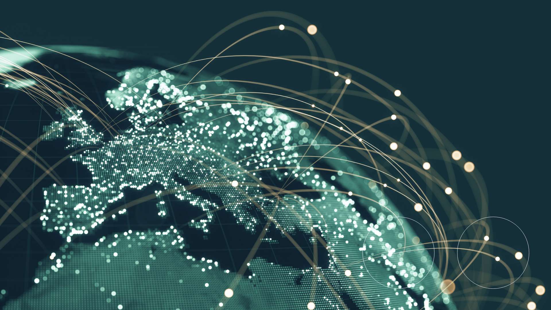 Globe terrestre avec échanges de données