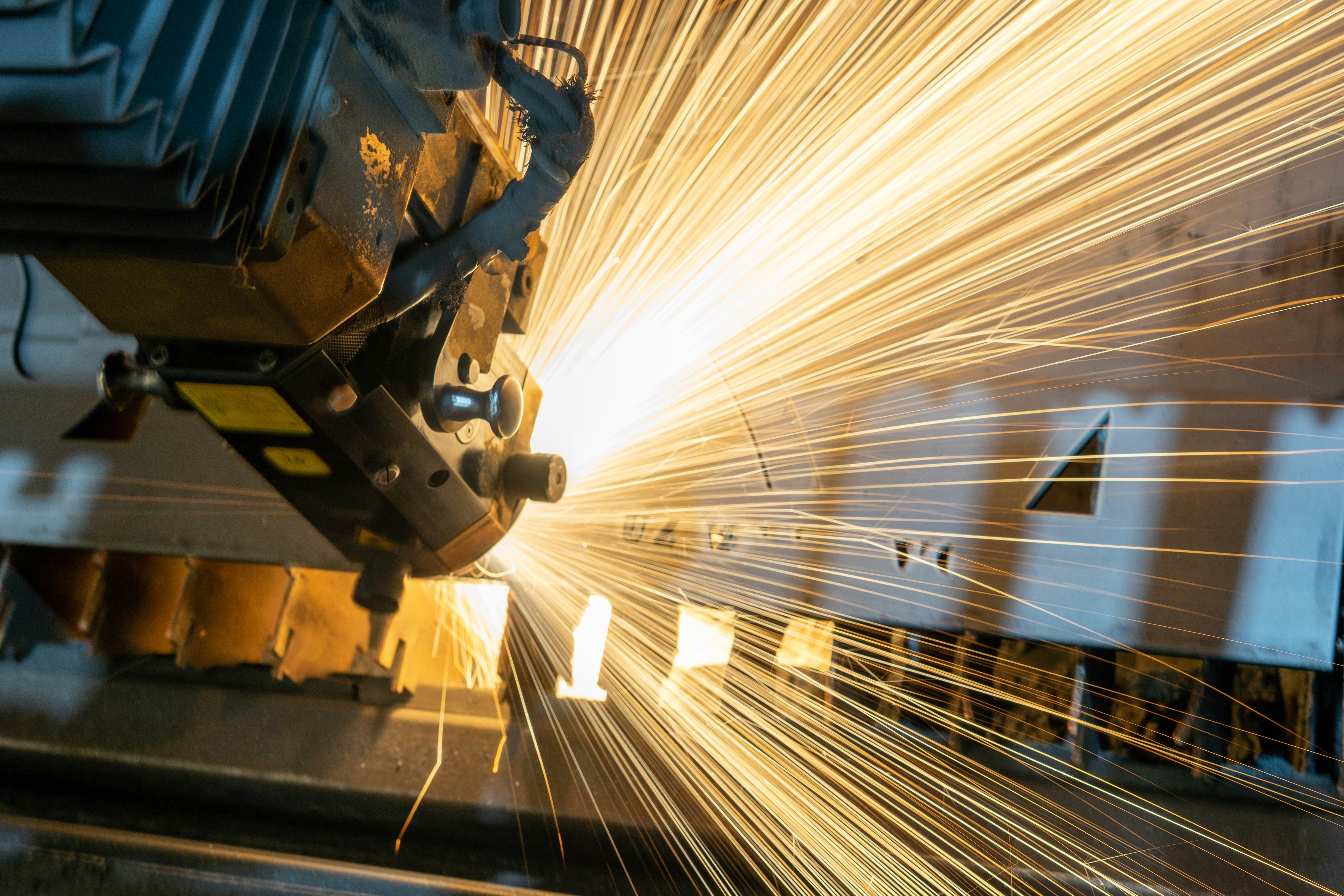 A welding machine in action. 